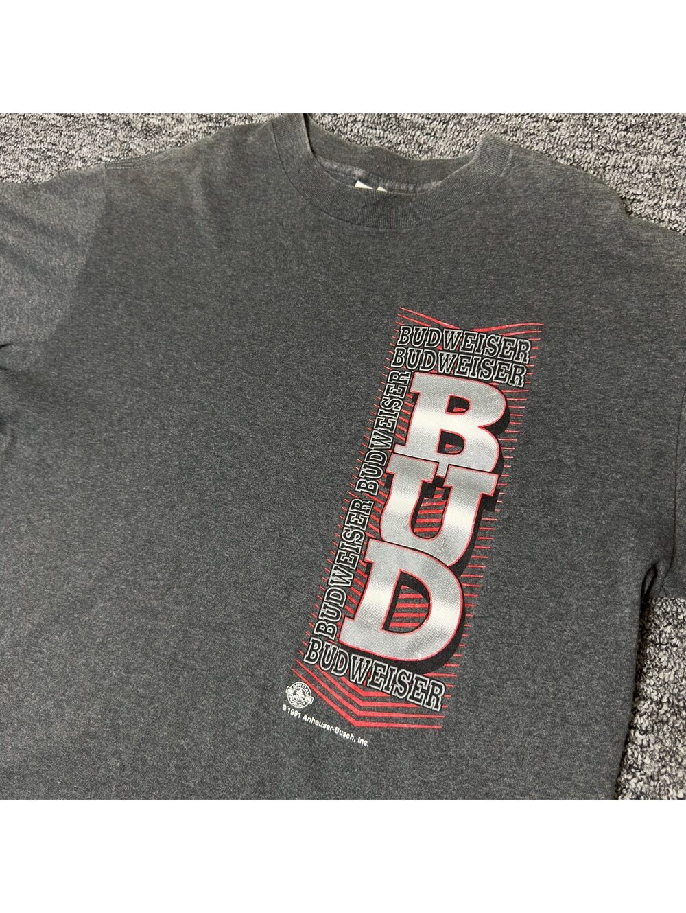 Vintage 1991 Budweiser BUD Anheuser Busch Tee Mens L